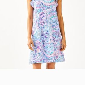 Lily Pulitzer Billie Ruffle Happy as A Clam Colorful Sleeveless Dress
